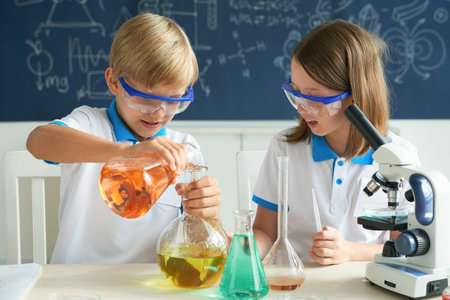 Mixing reagentsの写真素材