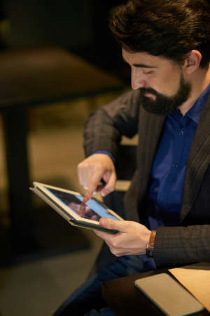 Checking e-mailsの写真素材