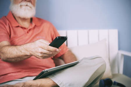 Using remote controlの写真素材