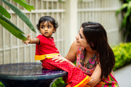 Playing mother and kid