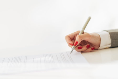 Checking business documentの写真素材