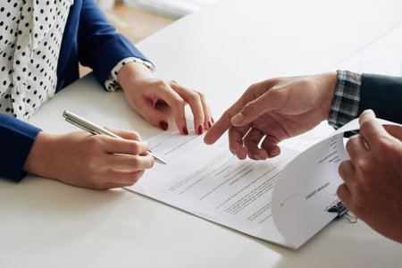 Sign here pleaseの写真素材