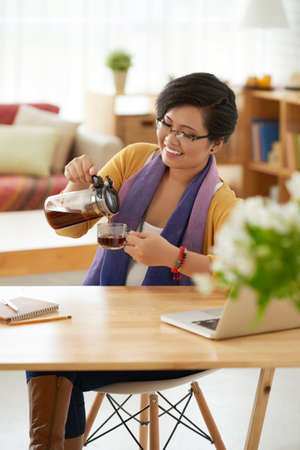 Break for cup of teaの写真素材