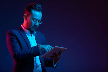 Businessman with tablet computerの写真素材