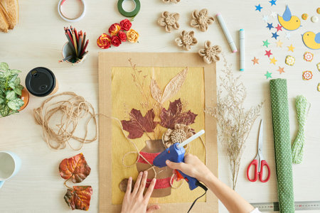 Talented Woman Concentrated on Creative Work