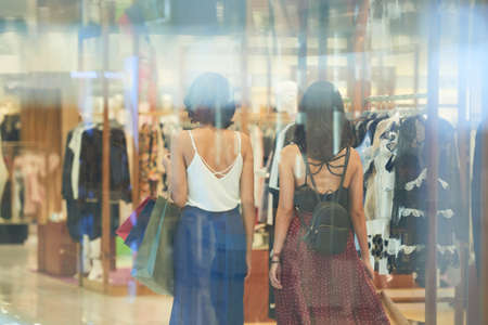 Spending time in shopping mallの写真素材