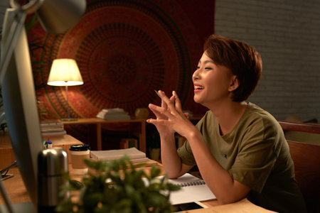 Working lateの写真素材