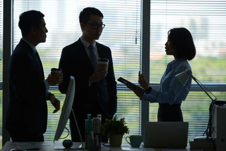 Talking business executivesの写真素材