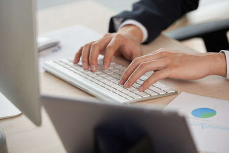 Working on computerの写真素材
