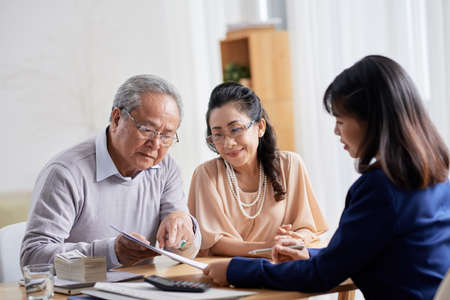 Discussing Terms of Purchase Agreementの写真素材