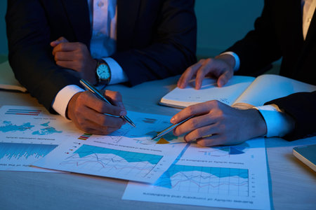 Discussing financial charts