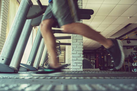 Running in gymの写真素材