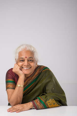 Cheerful elderly Indian womanの写真素材