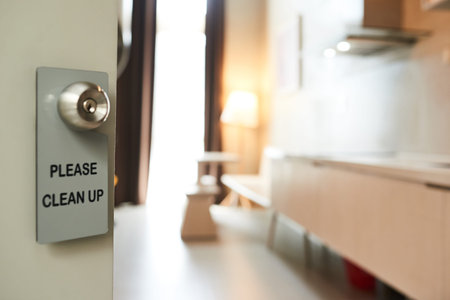 Hotel room doorの写真素材