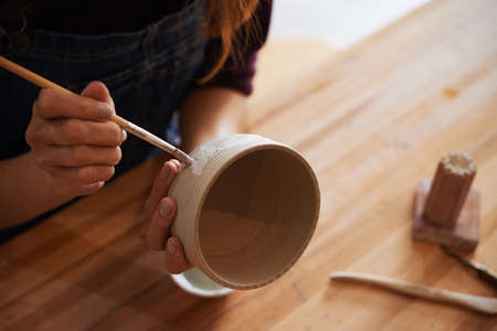 Painting potteryの写真素材