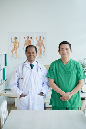 Portrait of confident medical specialists standing in hospital