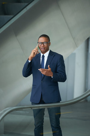 Businessman talking on phone