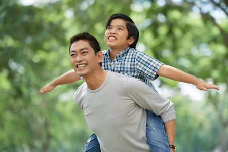 Father playing with son