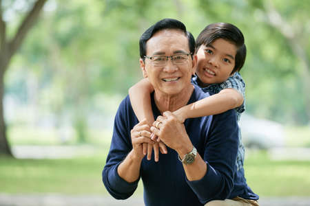 Senior and and his grandsonの写真素材