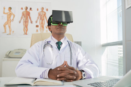Doctor in VR headset