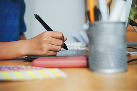 Web designer drawing