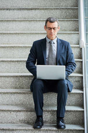 Entreprenur busy with workの写真素材