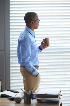 Contemplating businessmanの写真素材