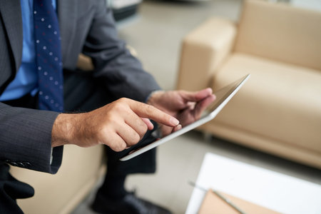 Businessman using app