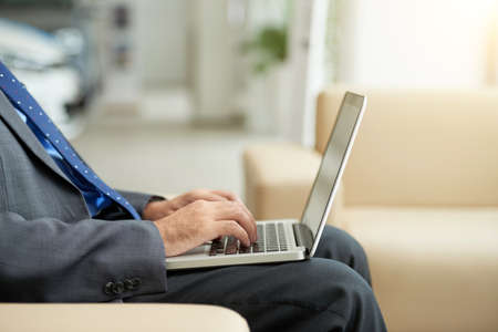 Businessman working on laptopの写真素材