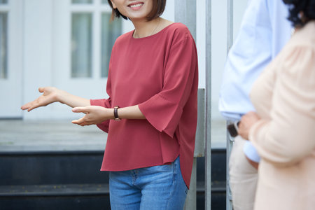 Real estate agent with clients