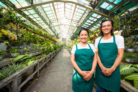 Team of orangery workersの写真素材