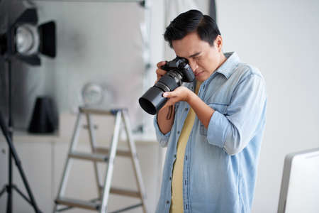 Working in studioの写真素材