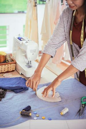 Making cotton dressの写真素材