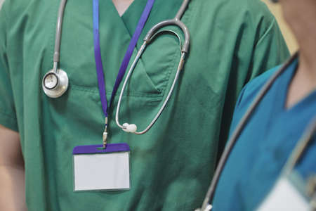 Doctor wearing badgeの写真素材