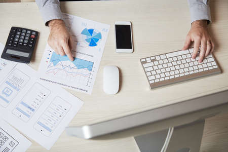 Businessman working with papersの写真素材