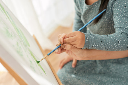 Painting on canvasの写真素材