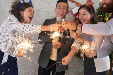 Business people celebrating Christmasの写真素材