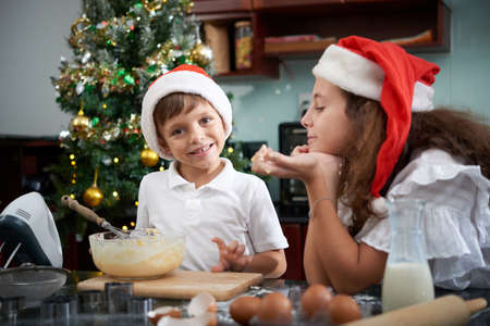 Making cookie doughの写真素材