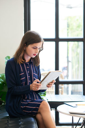Businesswoman with digital tablet
