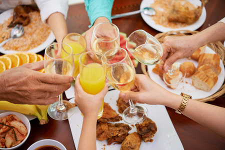 Toasting familyの写真素材