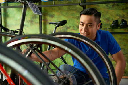 Man choosing bicycle