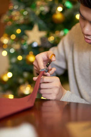 Cutting wrapping paperの写真素材