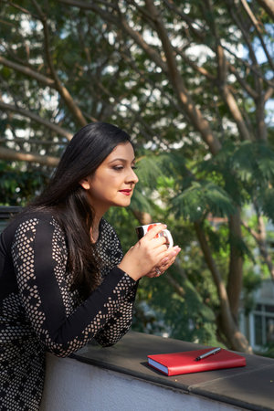 Woman planning her day