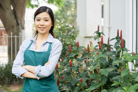 Pretty professional garden workerの写真素材