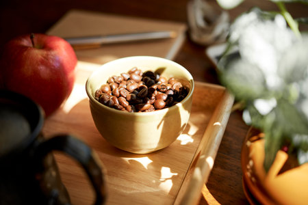 Bowl of coffee beans