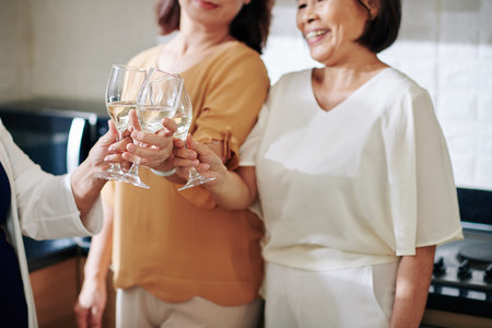 Elderly women celebrating birthdayの写真素材
