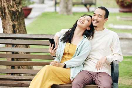 Couple taking romantic selfie