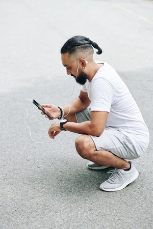 Man watching video on phone