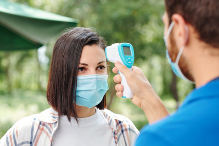 Body temperature checkの写真素材