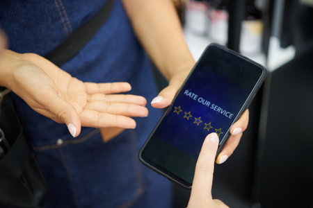 Client ranking service of beauty salon via mobile applicationの写真素材